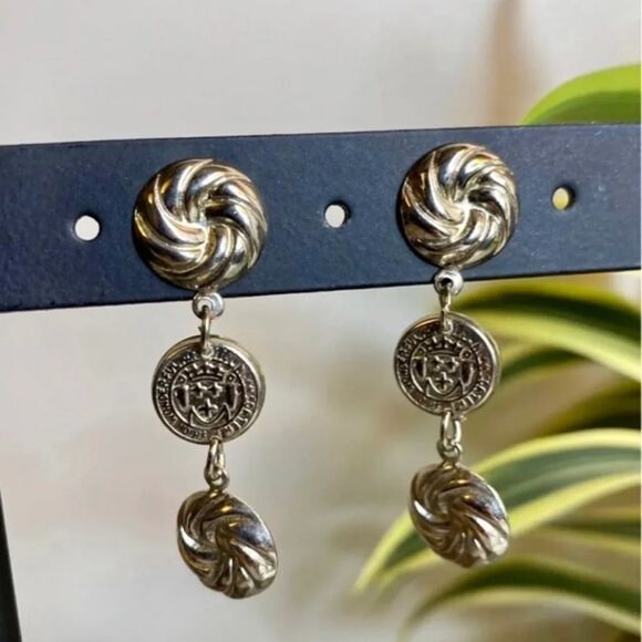 Retro Dangly Coin Earrings - Picture 1 of 4